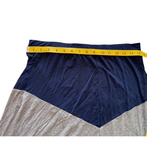 New York & Company Navy & Gray Chevron Maxi Skirt Medium Lightweight Stretch Fab - Picture 4 of 5